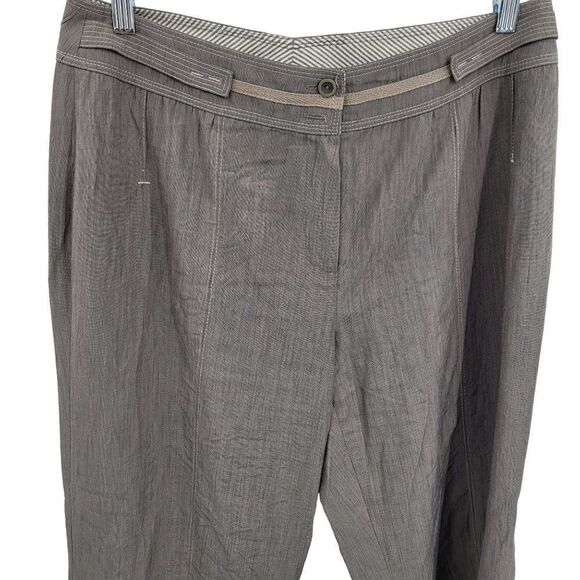 Vex Trouser Pants 42 Gray Lightweight High-Rise Wide Flowy Contrast Stitching - Picture 4 of 10